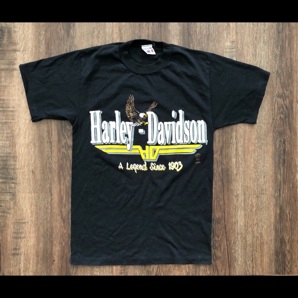 Vtg 1980s Harley Davidson T Shirt S 50/50 Canada